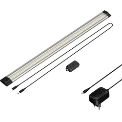 ledscom.de LED Unterbau-Leuchte Siris mit Netzteil, Touch-Dimmer, flach, 50cm, 655lm, weiß