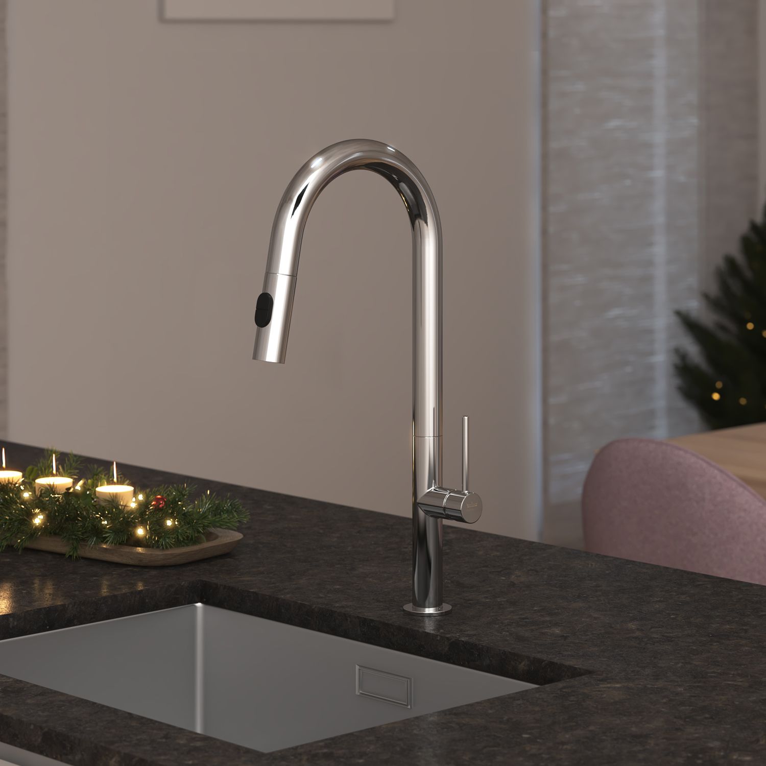 Kronenbach AQA Design 2.0 sink faucet with pull-out shower 17190401KB
