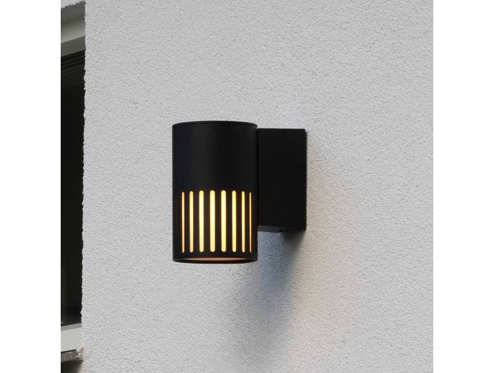 Konstsmide Aussenwandleuchte Pistoia, dimmbar, schwarz, Aluminium, Wandleuchte außen