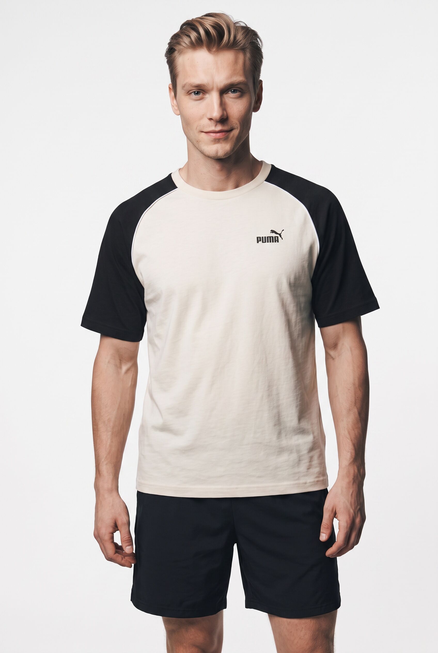 T-Shirt PUMA "SPORT TEE", Herren, Gr. XL, weiss (alpine snow), Jersey, Obermaterial: 100% Baumwolle, bedruckt, relaxed fit normal, Rundhals, Shirts T-Shirt, Relaxed Fit, Raglanärmel, Rundhalsausschnitt, mit Logo-Gummiprint alpine snow XL