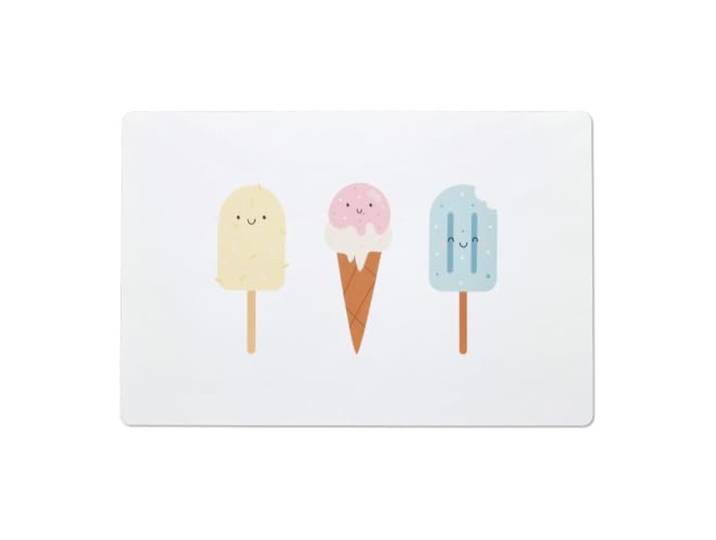Zeller 27156 Platzset Ice Cream, Kunststoff, weiß