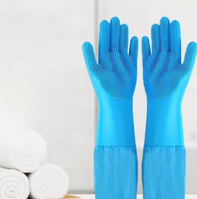 Inspire Picks Pet Grooming Gloves Silicone Hair Removal & Bath Cleaning Gloves For Dogs & Cats blue