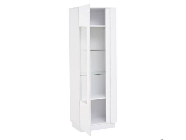 Vitrine haute LED 60 x 40 x 180 cm – blanc brillant – porte acrylique transparente