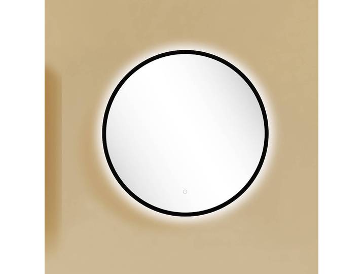 Miroir éclairé Ø 60cm Noir aluminium verni 60 x 60 x 3cm