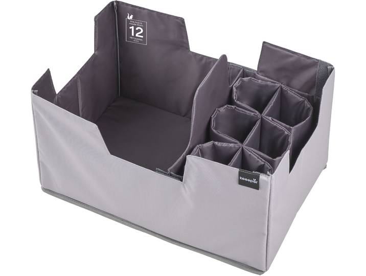 Faltbox KEEEPER neo, faltbarer Einkaufsorganizer für Klappboxen , grau (graphite), B:47cm H:26,5cm T:31,5cm, Polyethylenterephthalat (PET), Aufbewahrungsboxen, Faltbox, aus recycelten PET-Flaschen
