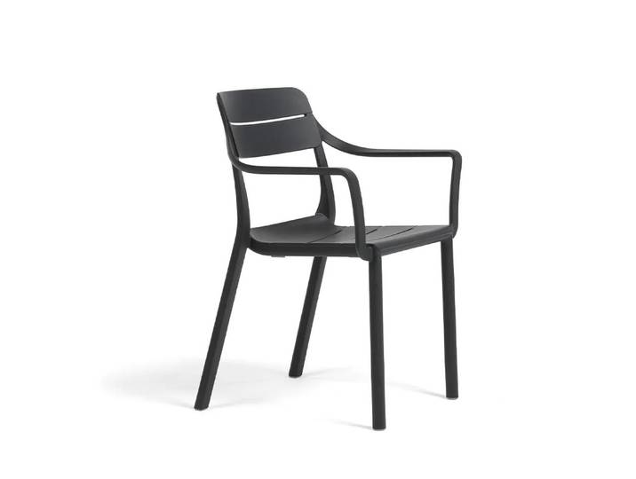 NARDI set de 4 chaises d'extérieur CASSIA ARMCHAIR (Anthracite - Polypropylène PRV)