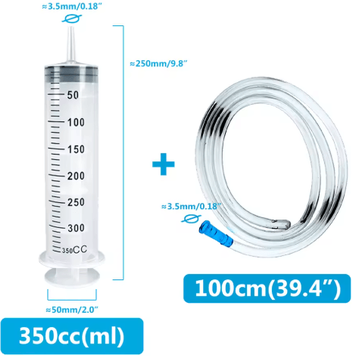 Inspire Picks Flow Master Large Capacity Feeding Syringe Kit With Hose Multi Purpose Pet Care Injector 350ml And Hose