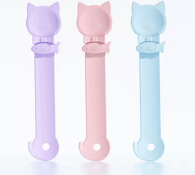Inspire Picks Cat Lick Spoon Feeder Long Handle Wet Food & Treat Dispensing Spoon 3pcs pinkbluepurple