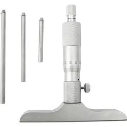 Dasqua, Messuhr + Messschraube, Tiefenmikrometer mit austauschbarer Stange, 0–75 mm