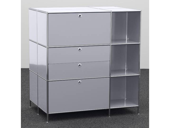 Highboard System4 114.0 x 77.0 cm, Silbergrau, Neu - Ideal für zeitloses Design