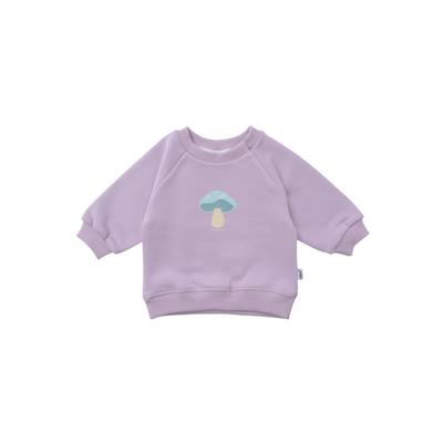Sweatshirt LILIPUT "Pilz", Mädchen, Gr. 98/104, lila (flieder), 80% Baumwolle, 20% Polyester, bedruckt, normal, Rundhals, Sweatshirts Sweatshirt, mit lässigem Pilz-Print