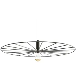 Pendelleuchte Hängelampe Esszimmerleuchte Retro Rad Designleuchte schwarz D 60 cm
