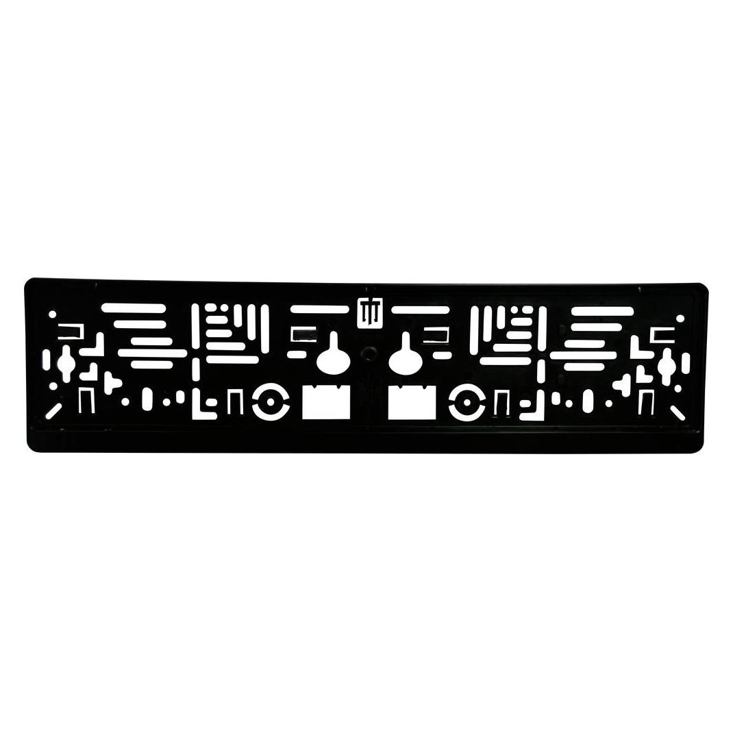 IWH Kennzeichenhalter Basic, schwarz für gerade und gewölbte Stossstangen, einfache und schnelle (Universal) (012051)