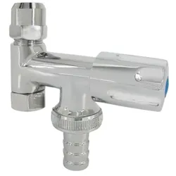 AquaCraft Doppeleckventil mit Rückflussverhinderer 1/2" YRBA61001000124 Kunststoff-Tülle, Comfort-Griff, Chrom