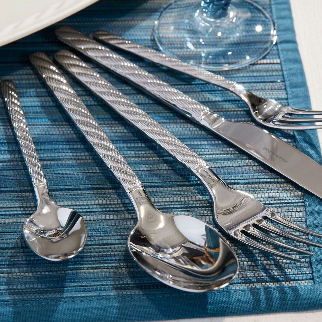 Tafelmesser VILLEROY & BOCH "Tafelmesser Montauk 237 mm 6er Set silber", silber, B:4,5mm, Essmesser, Tafelmesser, Spülmaschinenfest