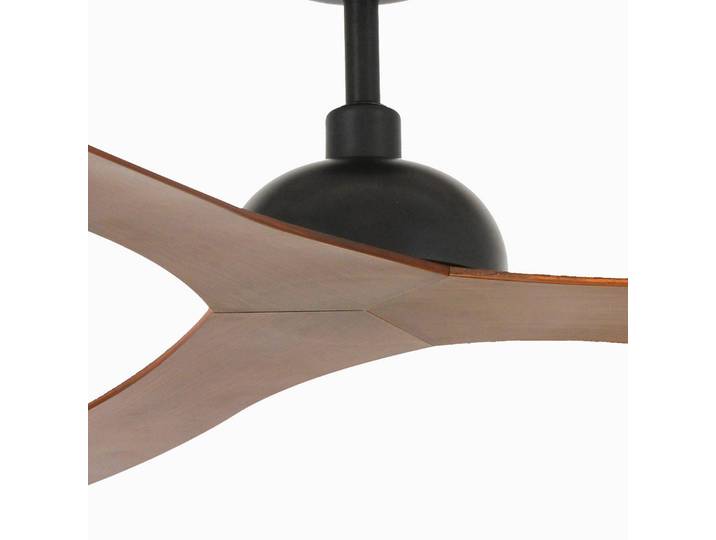 FARO BARCELONA Deckenventilator Gotland, DC, schwarz/Holz dunkel Gotland, Holz dunkel, für Wohn- / Esszimmer, Kunststoff, Modern