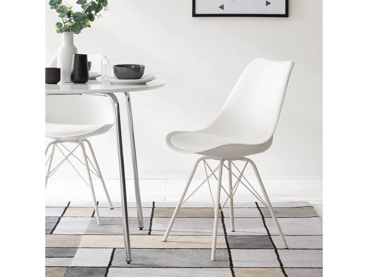 Esszimmerstuhl Bonito 2er Set 49 x 86 x 54cm 2er Set Weiß/Weiß