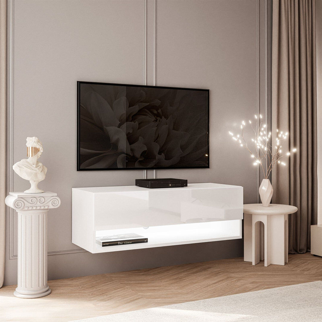 Metro Christionna Calante Wall Cabinet with LED Lighting High-gloss White 40"