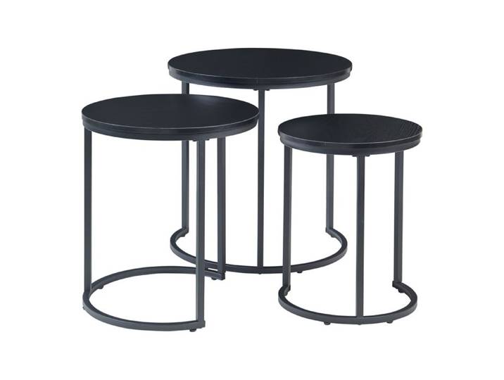 Lot de 3 tables basses gigognes Ulricehamn noir en.casa