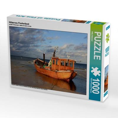 CALVENDO Puzzle Hölzernes Fischerboot | 1000 Teile Lege-Größe 64x48cm Foto-Puzzle für glückliche Stunden