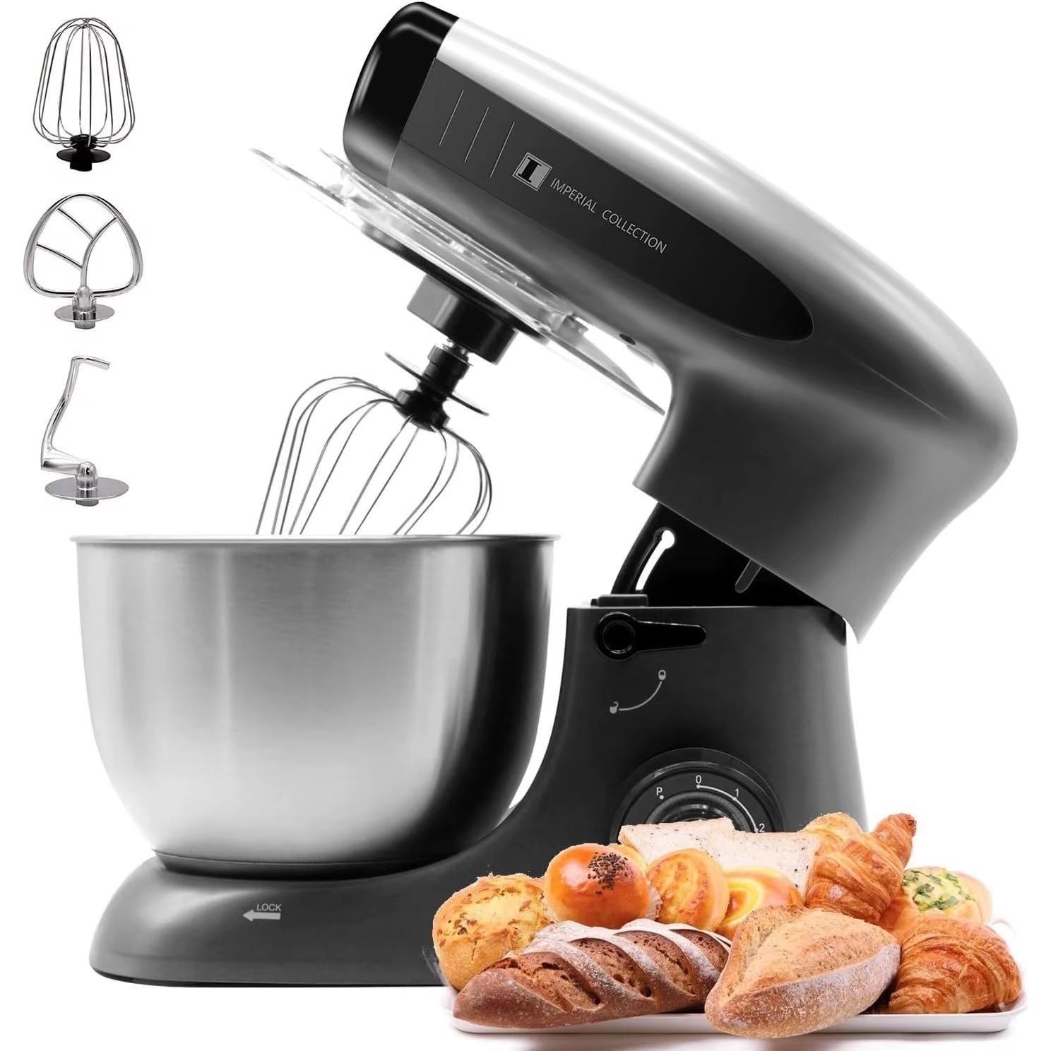 Küchenmaschine - Teigknetmaschine - 1900 W - 5 l - Edelstahlschüssel - Knethaken und Schneebesen