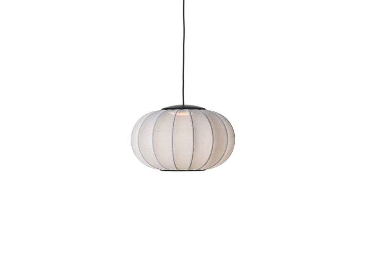 Knit-Wit 45 Oval LED Pendelleuchte Silver - Made By Hand - Schlafzimmer - Stoff / Textil