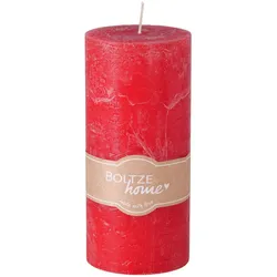 Boltze Stumpenkerze Casual, 15 cm, Ø 7 cm, Rot