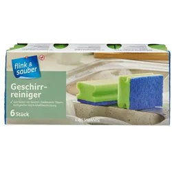 flink & sauber Geschirrreiniger kratzfreie Spülschwämme 6er-Pack