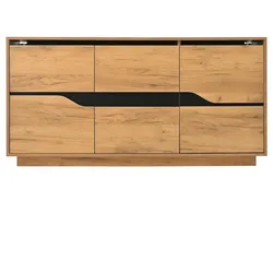 INDUSTRIE-SIDEBOARD in Holzoptik und Schwarz, 3 Türen