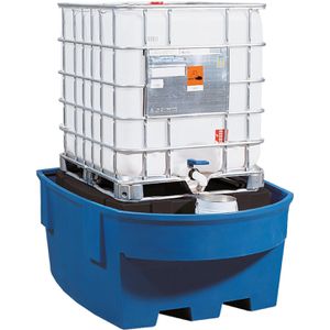 asecos Auffangwanne 13055, aus Polyethylen, 138 x 180cm, mit Abfüllbereich, unterfahrbar, 1000 Liter