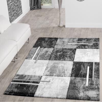 Paco Home Modern Designer Area Rug Checkered with Contour Cut