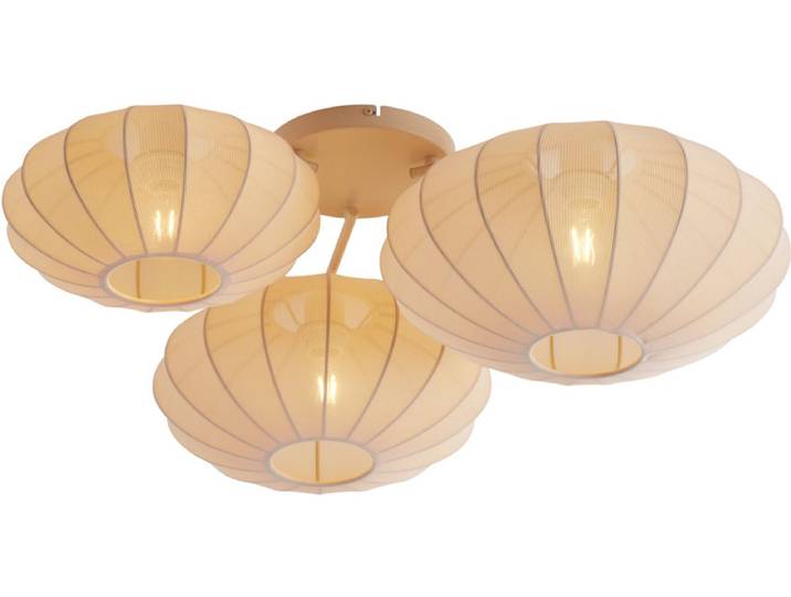 QAZQA bida - Japandi Plafondlamp - 3 lichts - L 80 cm - Beige - Woonkamer Slaapkamer