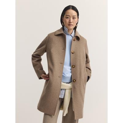 Kurzmantel BUGATTI "Regular Fit", Damen, Gr. 42, 50, beige, 50% Polyester, 50% Wolle, unifarben, regular fit, Mäntel Kurzmantel, Regular Fit Wollmix Umlegekragen