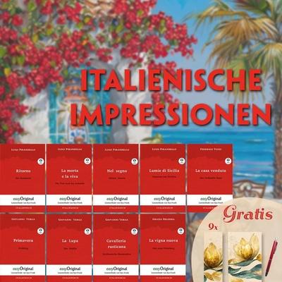 Italienische Impressionen (3 Bücher + Audio-Online + exklusive Extras) - Frank-Lesemethode, Set von Luigi Pirandello,Giovanni Verga,Federigo