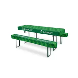 Biertischhusse und Bierbankhusse individuell bedruckt 180cm Länge Set