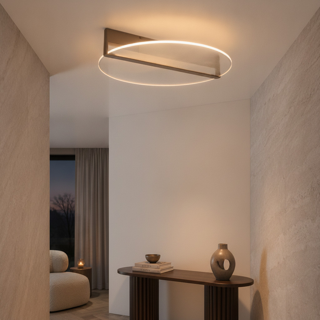 Lyora Noah Strakke Plafondlamp - Bruin/Brons - Ø 56 cm