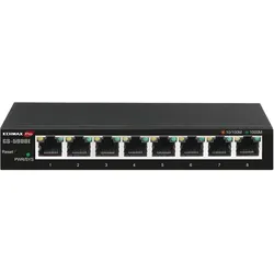 edimax 8-Port Gigabit Web Smart Switch GS-5008E Web managed, Wall-mountable, Power supply type External, Et (8 Ports), Netzwerk Switch, Schwarz