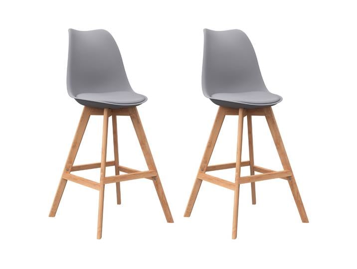 Barhocker AMELIA 2er Set grau