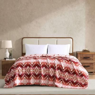 Wrangler Printed Plush Fleece Reversible Blanket