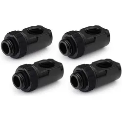 Alphacool Apex Grip adapter 90° OT/IT G1/4 rotatable black Set 4 pcs, Wasserkühlung Anschluss, Schwarz