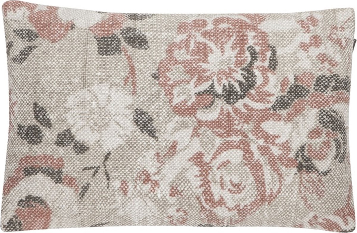 Linen & More Vintage Flower Sierkussen - Soft Roze - 40 x 60 cm