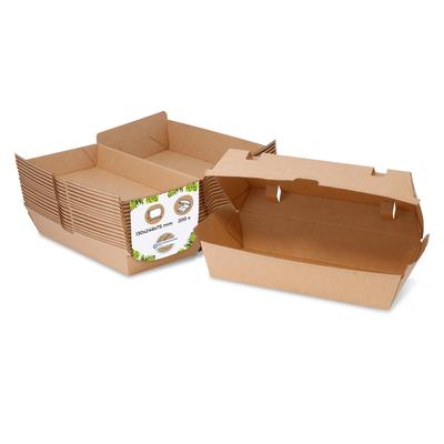 BIOZOYG 200 Stück Take-away-Box braun 13 x 24,8 x 7,5 cm Lebensmittelverpackung Snackbox umweltfreundlich nachhaltig stabil biologisch abbaubar