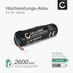 Cellonic Akku für Garmin Alpha 100, T5 GPS, TT15, DC50 Dog Tracking Collar, TT10 (2600 mAh), Batterien + Akkus