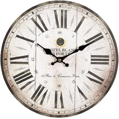 Wanduhr AMBIENTE HAUS "Antik Wanduhr 28cm", braun, B:28cm H:28cm T:5cm, Wanduhren, Wanduhr