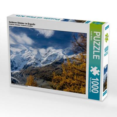 CALVENDO Puzzle Goldener Oktober im Engadin | 1000 Teile Lege-Größe 64x48cm Foto-Puzzle für glückliche Stunden