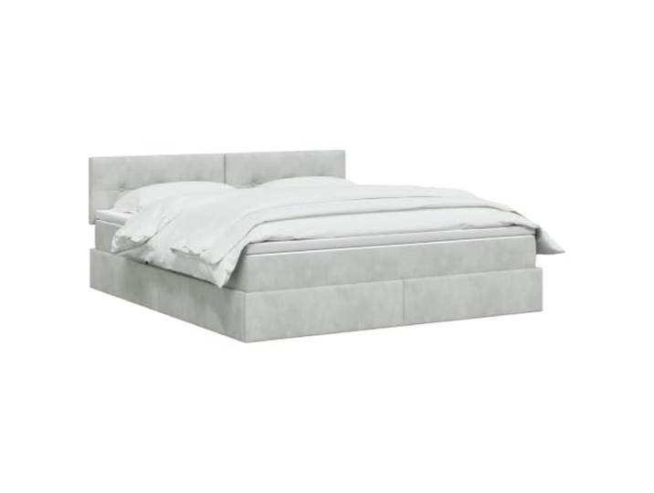 PUGYNBK Bett mit Aufbewahrung, Hellgrau, 160 x 200 cm, Samt Hydraulischer Aufzug, minimalistisches Design, quadratische Griffe, mittlere Festigkeit, wartungsarm