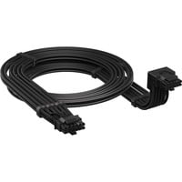 90°-12V-2x6-GPU Stromkabel (Stil B) schwarz, 65cm, Sense Pins über dem 12-poligen Anschluss