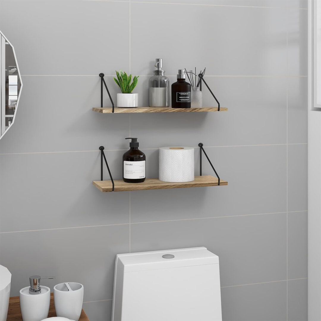 Latitude Run Amarionna Floating Shelf Brown/Black