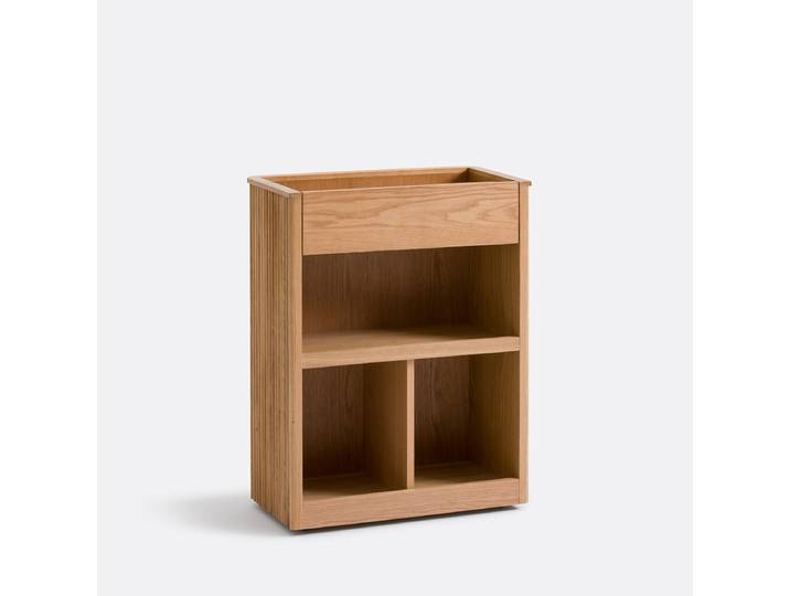 LA REDOUTE Console, rangement à roulettes, en plaqué chêne, Tamula Beige Chêne