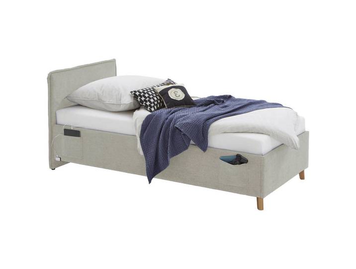 Stylife Polsterbett, Beige, Holz, Eukalyptusholz, 90x200 cm, Reach, Stoffauswahl, in verschiedenen Größen erhältlich, Schlafzimmer, Betten, Polsterbetten